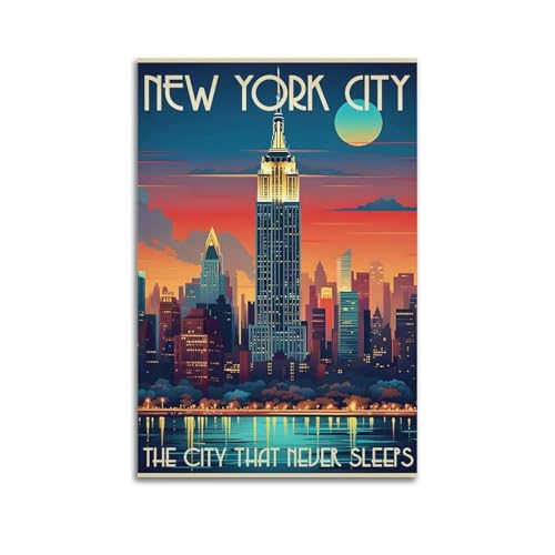 Moderne Familien-Leinwandkunst, Dekor-Poster, Szenen-Poster, Skyline in der Dämmerung, lebendige urbane Dekoration, 40 x 60 cm, ungerahmter Stil Moderne Familien-Leinwandkunst, Dekor-Poster, Szenen-Poster, Skyline in der Dämmerung, lebendige urbane Dekoration, 40 x 60 cm, ungerahmter Stil von CZHXYZ