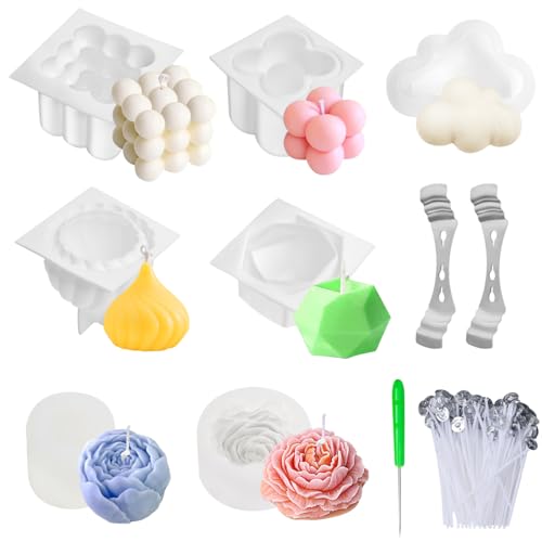 7Pcs Kerzen Gießform, CZMAO 3D DIY Kerzenform Silikon Kerzen Selber Machen Set Kerzenformen zum Gießen Kerzen Formen Silikon Form Bubble Kerze Kerzen Kerzenform Kit Kerzengießformen 7Pcs Kerzen Gießform, CZMAO 3D DIY Kerzenform Silikon Kerzen Selber Machen Set Kerzenformen zum Gießen Kerzen Formen Silikon Form Bubble Kerze Kerzen Kerzenform Kit Kerzengießformen von CZMAO