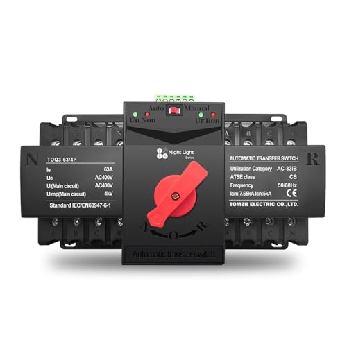1PC 4P 125A 220V 230V 50/60Hz MCB type Dual Power Automatic transfer switch ATS 2 input 2 output night light series CZMDKEXM von CZMDKEXM