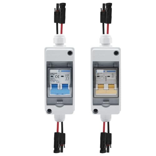 1pc 2P 600V 40A Solar photovoltaic PV Combiner Box with circuit breaker HT 2ways 1 input 1 out DC with matching wires CZMDKEXM von CZMDKEXM
