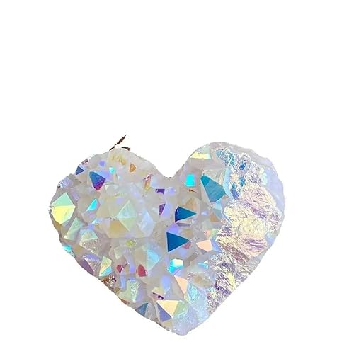 CZMDKEXM 1pc 150-200g Electroplated Point Shiny Heart Shape Crystals Cluster Art Decor von CZMDKEXM