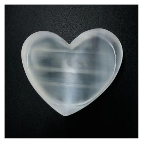 CZMDKEXM 1pc 60-70g Bowl White Gypsum Heart Moon Minerals Stone Seven Decor Crafts Ornaments Gem von CZMDKEXM