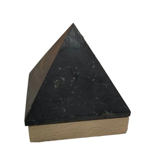 CZMDKEXM 1pcs 30mm Shungite Pyramid Tower Raw Gemstone Point Stone, Balancing Crystal Tower von CZMDKEXM