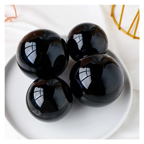 CZMDKEXM 1pcs 60mm Black Obsidian Sphere Crystal Magic Ball Stones Home Decor Without Base von CZMDKEXM