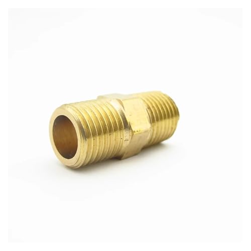 CZMDKEXM 3/8" BSP Male Thread Brass Pipe Fitting Hex Nipple Coupler Connector Adapter for Water Fuel Gas Length 21.2mm von CZMDKEXM