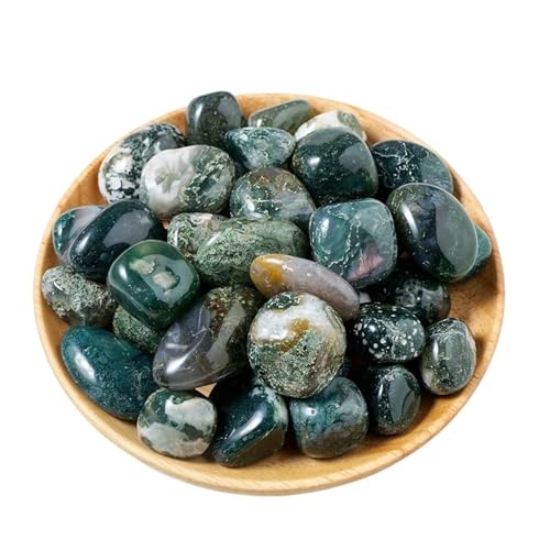 CZMDKEXM 50g Moss Agate Bulk Tumbled Stones Quartz Ore Gravel Crystals 1.5-3cm von CZMDKEXM