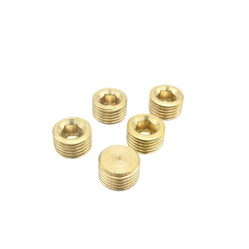 CZMDKEXM 5PCS 1/4" BSP Male Thread Hex Socket Brass End Cap Pipe Fitting Coupler Connector Adapter CZMDKEXM 5PCS 1/4" BSP Male Thread Hex Socket Brass End Cap Pipe Fitting Coupler Connector Adapter von CZMDKEXM