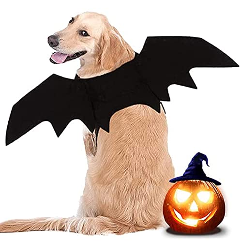 LIBRNTY Fledermausflügel Hund,Halloween Hund Kostüm,Hund Bat Wings Kostüm,Haustier Fledermaus Kostüm Niedlich Halloween Kostüm für Haustiere Cosplay-Kostüm für Mittleren Hund für Partys Noir von LIBRNTY