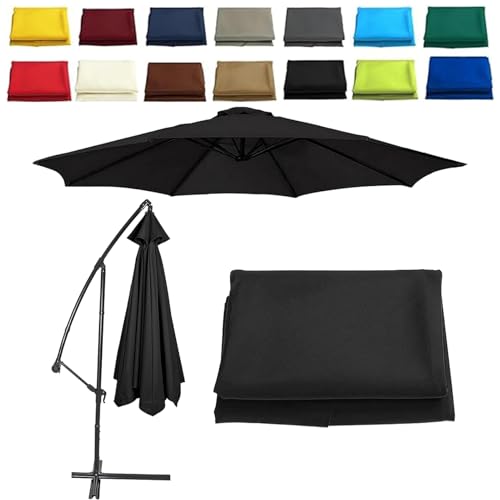 2 m 2.3 m 2.5 m 2.7 m 3.0 m Parasol Replacement Cover 6/8 Struts Patio Umbrella Canopy Fabric Cover Garden Umbrella Replacement Canopy for Cantilever Parasol Yard Garden (Black,6ribs:2.3M/7.5ft) von CZQGLYM