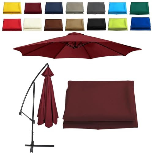 2 m 2.3 m 2.5 m 2.7 m 3.0 m Parasol Replacement Cover 6/8 Struts Patio Umbrella Canopy Fabric Cover Garden Umbrella Replacement Canopy for Cantilever Parasol Yard Garden (Deep Red,6ribs:3.0M/9.8ft) von CZQGLYM