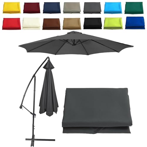 2 m 2.3 m 2.5 m 2.7 m 3.0 m Parasol Replacement Cover 6/8 Struts Patio Umbrella Canopy Fabric Cover Garden Umbrella Replacement Canopy for Cantilever Parasol Yard Garden (Grey,8ribs:3.0M/9.8ft) von CZQGLYM