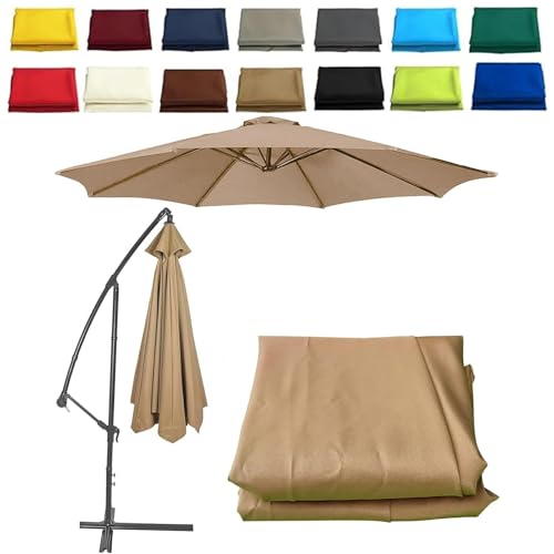 2 m 2.3 m 2.5 m 2.7 m 3.0 m Parasol Replacement Cover 6/8 Struts Patio Umbrella Canopy Fabric Cover Garden Umbrella Replacement Canopy for Cantilever Parasol Yard Garden (Khaki,6ribs:3.0M/9.8ft) von CZQGLYM