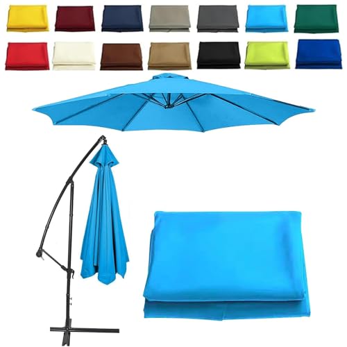 2 m 2.3 m 2.5 m 2.7 m 3.0 m Parasol Replacement Cover 6/8 Struts Patio Umbrella Canopy Fabric Cover Garden Umbrella Replacement Canopy for Cantilever Parasol Yard Garden (Lake Blue,6ribs:3.0M/9.8ft) von CZQGLYM