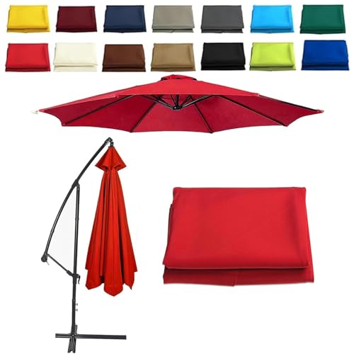 2 m 2.3 m 2.5 m 2.7 m 3.0 m Parasol Replacement Cover 6/8 Struts Patio Umbrella Canopy Fabric Cover Garden Umbrella Replacement Canopy for Cantilever Parasol Yard Garden (Red,8ribs:3.0M/9.8ft) von CZQGLYM