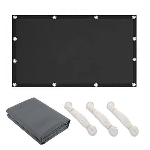 Awning Waterproof Rectangular,with Cable Ties Shade Net,Wind Balcony Privacy Screen,98% UV Protection,Tear-Resistant,for Pergola Garden Patio Outdoor Railing (Black,6m ×6m) von CZQGLYM