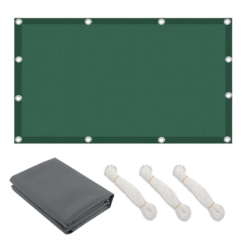 Awning Waterproof Rectangular,with Cable Ties Shade Net,Wind Balcony Privacy Screen,98% UV Protection,Tear-Resistant,for Pergola Garden Patio Outdoor Railing (Green,2.7m × 6m) von CZQGLYM