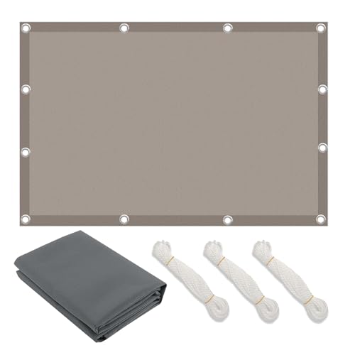 Awning Waterproof Rectangular,with Cable Ties Shade Net,Wind Balcony Privacy Screen,98% UV Protection,Tear-Resistant,for Pergola Garden Patio Outdoor Railing (Khaki,1m × 2m) von CZQGLYM