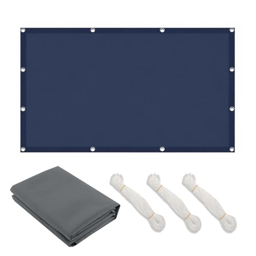 Awning Waterproof Rectangular,with Cable Ties Shade Net,Wind Balcony Privacy Screen,98% UV Protection,Tear-Resistant,for Pergola Garden Patio Outdoor Railing (Navy,1.5m × 2m) von CZQGLYM