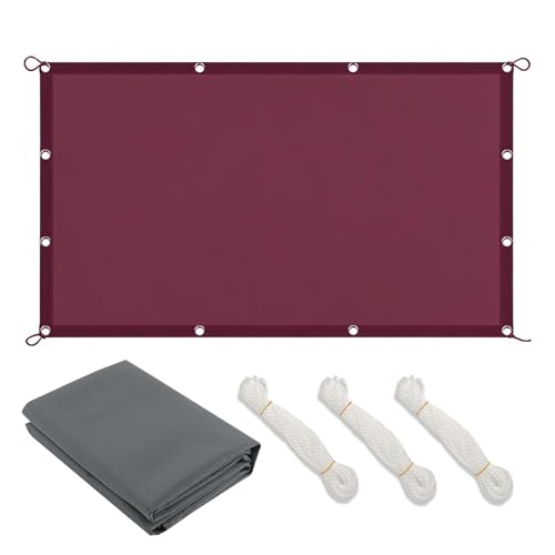 Awning Waterproof Rectangular,with Cable Ties Shade Net,Wind Balcony Privacy Screen,98% UV Protection,Tear-Resistant,for Pergola Garden Patio Outdoor Railing (Red,1.5m × 4m) von CZQGLYM