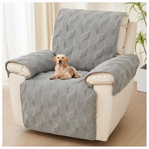 CZQGLYM Sofa Armlehnenbezüge, Sesselschoner Sesselauflage, Fernsehsessel Schutzbezug Anti-Rutsch, Möbelbezüge Weiche Abnehmbar Sesselbezüge (90×60CM(35 * 23IN),Grau) von CZQGLYM