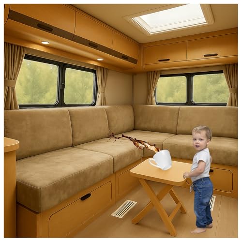 CZQGLYM Velvet Covers for Caravan Cushion,Premium Motorhome Dining Table Seat Protective Cover,for Caravan Upholstery,Bench Cushion and Sofa,Backrest and Indoor Outdoor (Gold,L190-220cm W40-65cm) von CZQGLYM