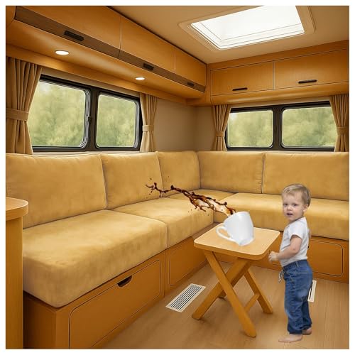 CZQGLYM Velvet Covers for Caravan Cushion,Premium Motorhome Dining Table Seat Protective Cover,for Caravan Upholstery,Bench Cushion and Sofa,Backrest and Indoor Outdoor (Yellow-A,L95-130cm W40-65cm) von CZQGLYM
