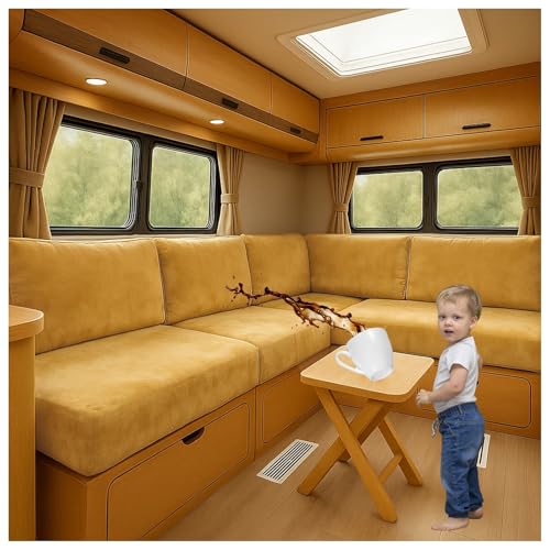 CZQGLYM Velvet Covers for Caravan Cushion,Premium Motorhome Dining Table Seat Protective Cover,for Caravan Upholstery,Bench Cushion and Sofa,Backrest and Indoor Outdoor (Yellow-B,L40-65cm W40-65cm) von CZQGLYM