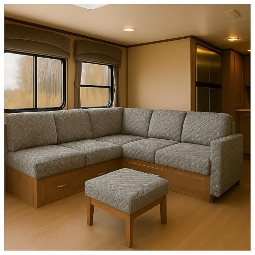 CZQGLYM Winterbezug für Camperbank Dickes Velours mit 4 Gurten - Extrem strapazierfähiger Jacquardstoff - kratzfester Sofaschutzbezug -für Sofabank Möbel Camper (Dark Grey,45 * 45CM) von CZQGLYM