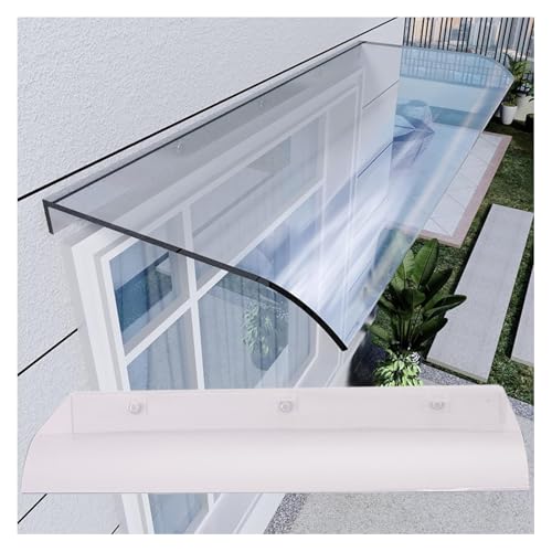 Canopy for Front Door,Door Roof for Outdoors,Made of 3.5 mm Transparent Polycarbonate,UV Rain Snow Protection for Window,Garage,Door,Roof Cover,House,Porch (2 PCS,40× 100cm) von CZQGLYM