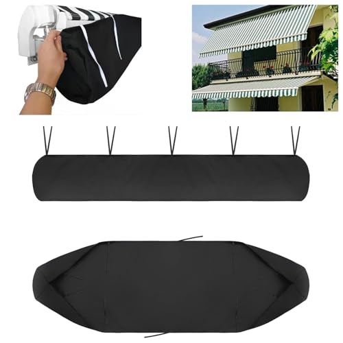 Outdoor Patio Awning Storage Bag Garden Awning Waterproof Cover,2m/2.5m/3m/3.5m/4 m/4.5m/5m,420D Oxford for Winter Storage UV Rain Snowproof (Black,5m) von CZQGLYM