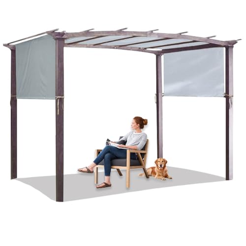 Universal Waterproof Canopy,Retractable Pergola Cover,with 4 Fixing Straps, UV Protection 50+ Weatherproof Protection,Garden Gazebo with Adjustable Roof (Grey,5.2× 2m / 17× 6.5ft) von CZQGLYM