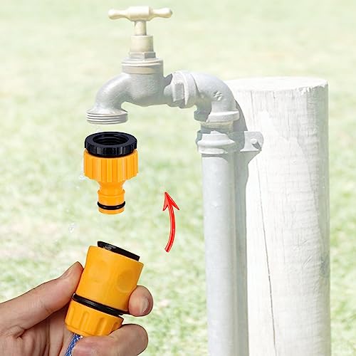 Schlauchverbinder-Satz: Für Schlauchanfang und -ende, Anschluss passend für Gardena Systemteile,Schlauchhahn Stecker 1/2 Zoll und 3/4 Zoll 2in1 Wasserhahn Adapter, für Auto Waschen Schlauchanschluss von CZSYZCZS