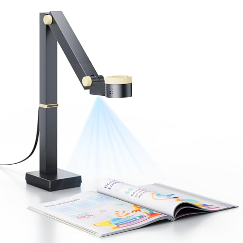 CZUR 12MP USB-Dokumentenkamera 4K Auflösung, Visualizer mit Dual-Auto-Fokus, 60FPS, A3-Format, LED Licht, MIC, Drehen, Spiegeln, Faltbarer Document Camera für macOS und Windows | Fancy S Pro von CZUR