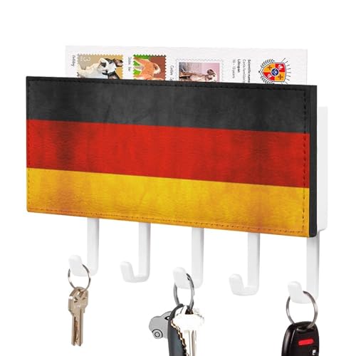 CZZYH Wandhaken mit PU Leder überzogene Oberfläche 5 Haken Deutschland Flagge Schlüsselhalter für Wand von CZZYH