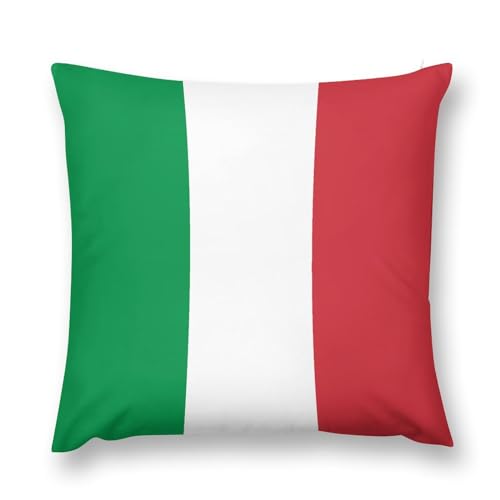 Kurzer Plüsch Kissenbezug 45cm x 45cm Verdeckter Reißverschluss Italienische Flagge Kissenbezug für Wohnzimmer Schlafzimmer Sofa von CZZYH