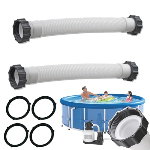 2 Stück 40cm Schwimmbadschlauch, Poolschlauch für Poolpumpen, Universal Poolpumpe Ersatzschlauch, Wiederverwendbar Pool Filterpumpe Schlauch für Pool und Schwimmbad - Weiß von CZlinOduMMX