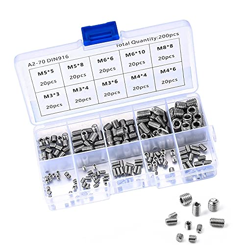 200 Stück Gewindeeinsatz Muttern Einschraubmutter Set Inbusschraube Sortiment M3 M4 M5 M6 M8 Innensechskant Mutter Edelstahl Schrauben Set Hex Antrieb Nuss Einschraubmutter Innensechskant - Silber von CZlinOduMMX