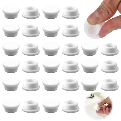 30 Stück Waschbecken Überlauf Abdeckung, Weiß Runde Waschbecken Überlauf, Badezimmer Verstopft, Waschbecken Überlauf Ring, Für Badezimmer, Toiletten Küchen Waschbeckenstöpsel Silikon Eignen Sich von CZlinOduMMX