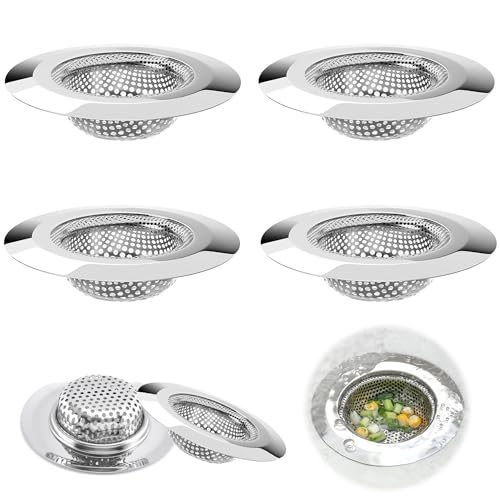 4 Stück Abflusssieb Edelstahl, 7.2CM Badewannenabflusssieb, Rostschutz Waschbecken Sieb, Wiederverwendbar Abflusssieb Dusche, Haarsieb Dusche für Dusche,Badewanne, Küche - Silber 4 Stück Abflusssieb Edelstahl, 7.2CM Badewannenabflusssieb, Rostschutz Waschbecken Sieb, Wiederverwendbar Abflusssieb Dusche, Haarsieb Dusche für Dusche,Badewanne, Küche - Silber von CZlinOduMMX