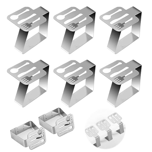 Tischdeckenklammer Tischtuchklammern Edelstahl Tischtuch Klemme Clips Tischdecke Clips 6 Stück Dekorative Tischtuch (5,4 x 4,5 cm) für Dicke 4-5 cm für Restaurant Gartentisch Hochzeit Party - Silber von CZlinOduMMX
