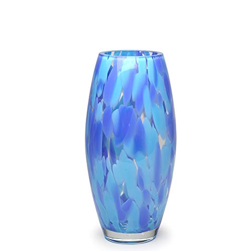 Cá d'Oro Glasvase, blaues Konfetti, mundgeblasen, Murano-Stil, Kunstglas für Blumen und Dekoration, Modell Oliva G von Cá d'Oro