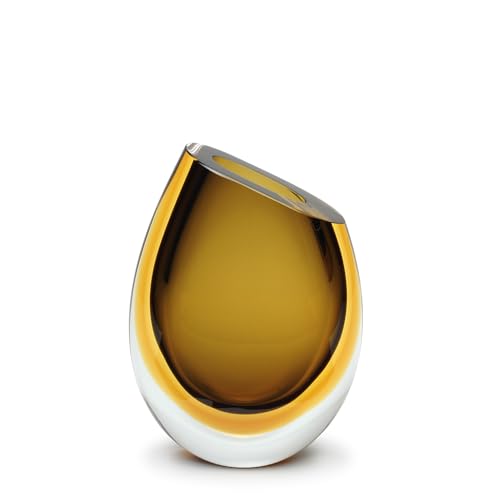 Cá d'Oro Kleine Glasvase Bicolor Braun/Bernstein mundgeblasen Murano-Stil Kunstglas - Modell 96 von Cá d'Oro