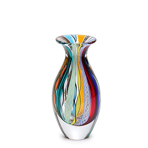 Cá d'Oro Kleine Glasvase Hippie Farbige Stöcke mundgeblasenes Murano-Stil Kunstglas - Modell Nr. 2 von Cá d'Oro