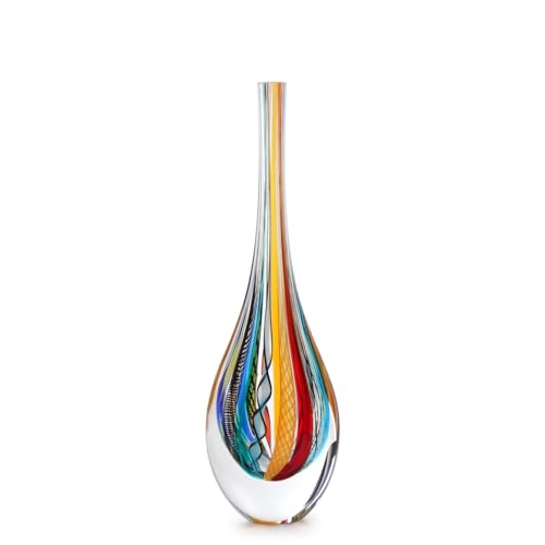 Kleine Vase im Hippie-Stil, mundgeblasen, Murano-Stil, Kunstglas von Cá d'Oro