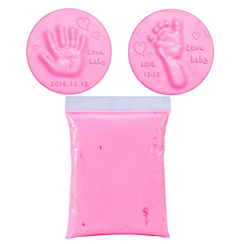 Baby Handabdruck Fußabdruck Lehm Fussabdruck Set, Sicher Stempelkissen Abdrucksets, Weichen Lehm Fluffy Foam Supplies Antistress Kinderspielzeug für Neugeborene und Kleinkinder, Einzigartige Andenken von CaCaCook