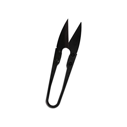 CaCaCook 1 Stück Schwarz Grip Metall Gewinde Clip Tailor Garn Frühjahr Schere Stitch Cutter,kleine Blätter und Blumen oder Stitch Schere Gartenschere Ernteschere Blumenschere von CaCaCook