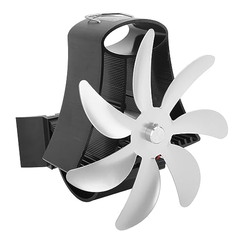 CaCaCook 7 Blades Angetriebene Holzofenfächer, der an Kamin Hängt, Stille Motoren Kaminventile Effizient für Verschiedene Kaminmodelle und Rauchrohrgrößen (Silber) von CaCaCook