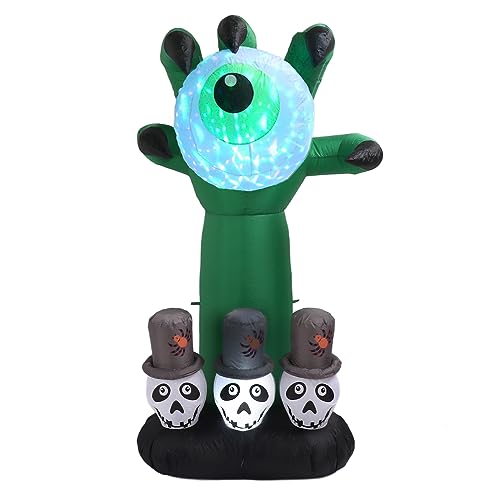 CaCaCook Aufblasbare LED Light Hand Augapfel Halloween Aufblasbare Dekoration Halloween Blowd Yard Decoration in die Luft Aufblasen Handapfel Hand Augapfel I. (EU -Stecker 220-240V) von CaCaCook