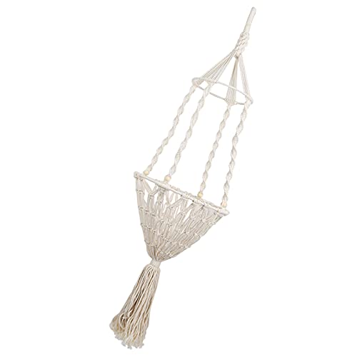 CaCaCook Hängematte Haustierwand Hanging Haustier Hanging Swing Basket Gewebte Baumwollmischseil Netto-Tasche Kleine Haustier Katze Korb (EIN hölzerner Perlenstil) von CaCaCook