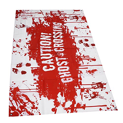 CaCaCook Halloween Banner Scary Blood Handabdruck Muster Party Hintergrund Dekoration Lieferungen (Stil B Halloween Banner) von CaCaCook
